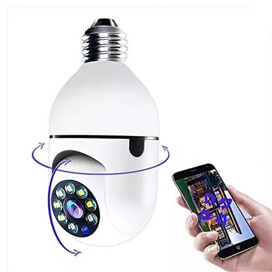 Foco Cámara de Seguridad de 360° con Wifi Full HD Compatible con Alexa y Google