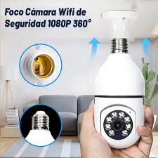 Foco Cámara de Seguridad de 360° con Wifi Full HD Compatible con Alexa y Google
