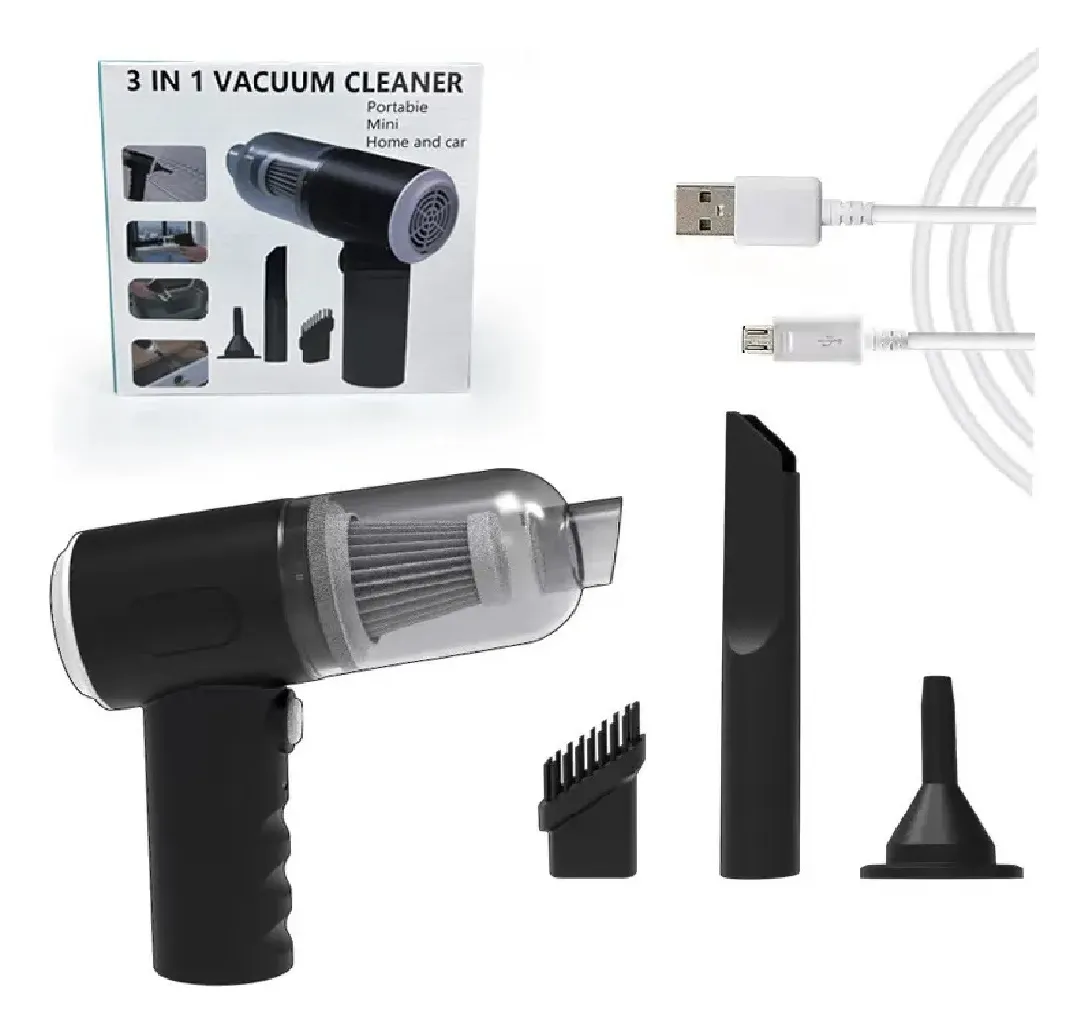Mini Aspiradora Multifuncional Vacuum 3 En 1 Portátil Negro
